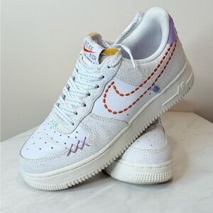 🔥Nike Air Force 1 with White, Yellow, and Purple Accents🔥